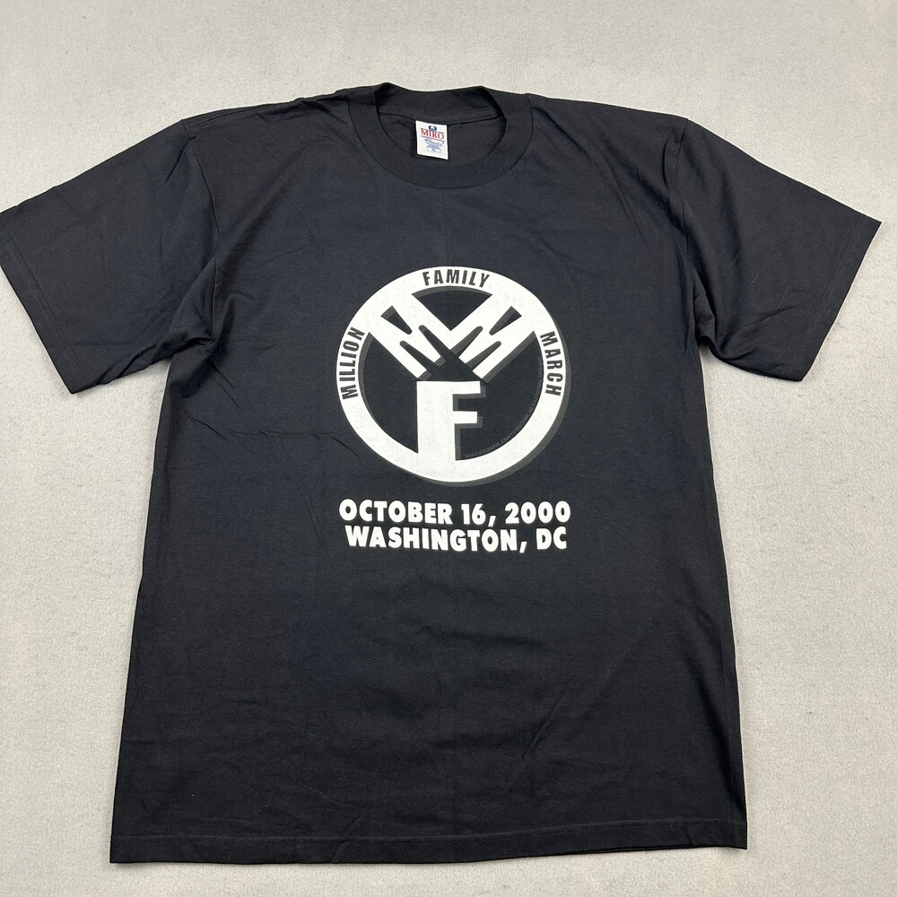 Vintage Million Family March Shirt Men XL Black October 16 2000 Historical USA